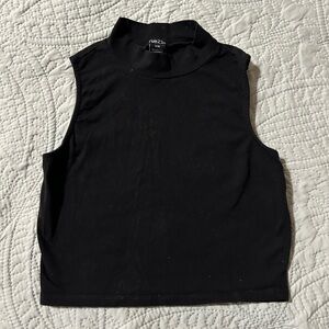Black Turtleneck Crop Top